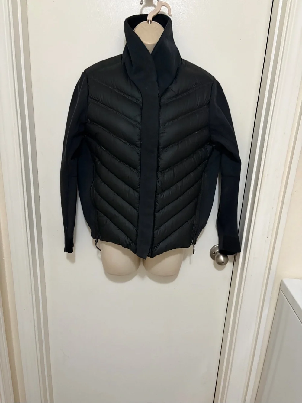 Nike Black Quilted Puffer Jacket with High Collar